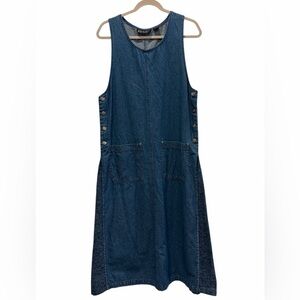 Zoey & Beth Denim Jumper Sleeveless Midi Dress Size Medium Mature Cottagecore